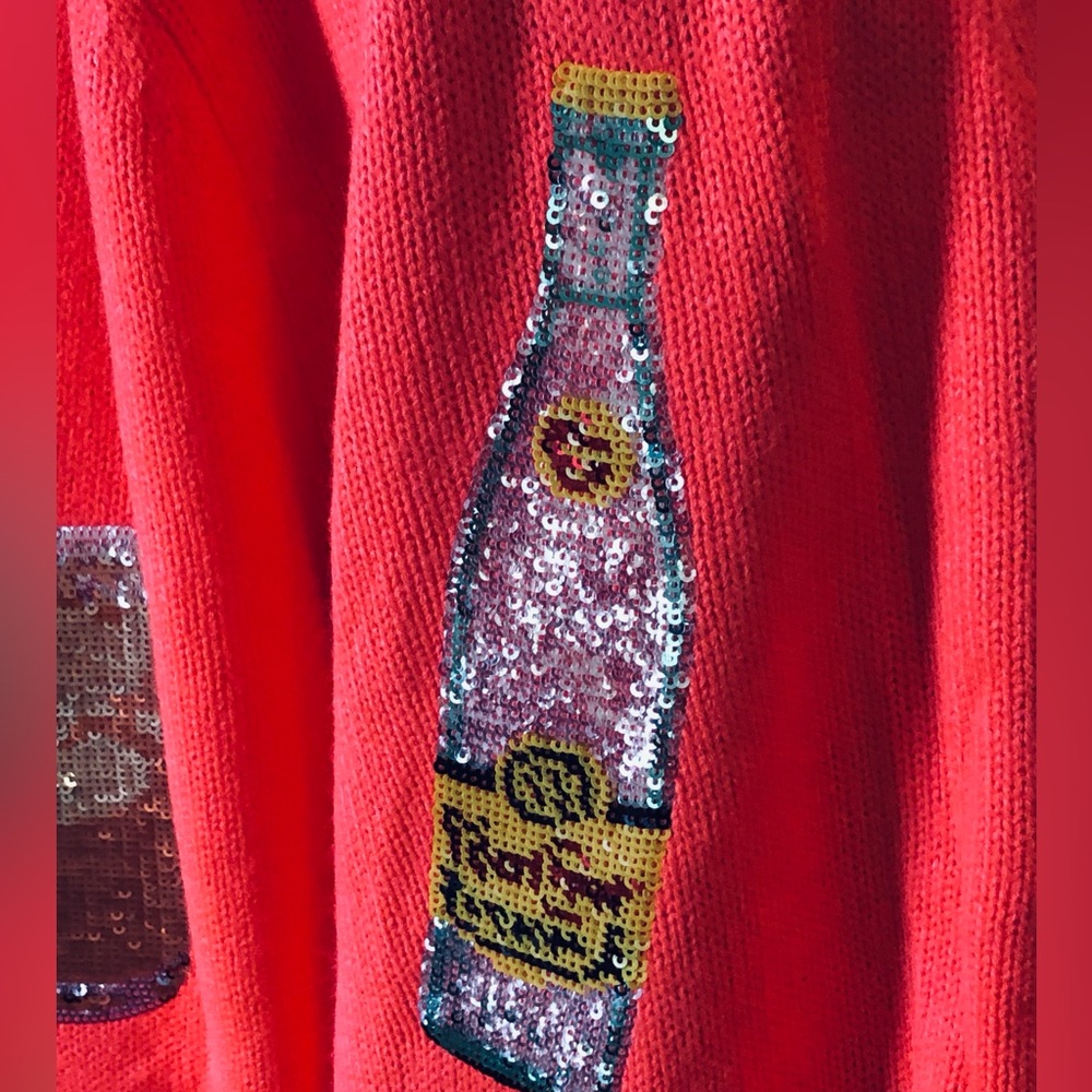 Queen of Sparkles Bright Orange 🍹 Cocktail Women's Cardigan - Picture 4 of 11